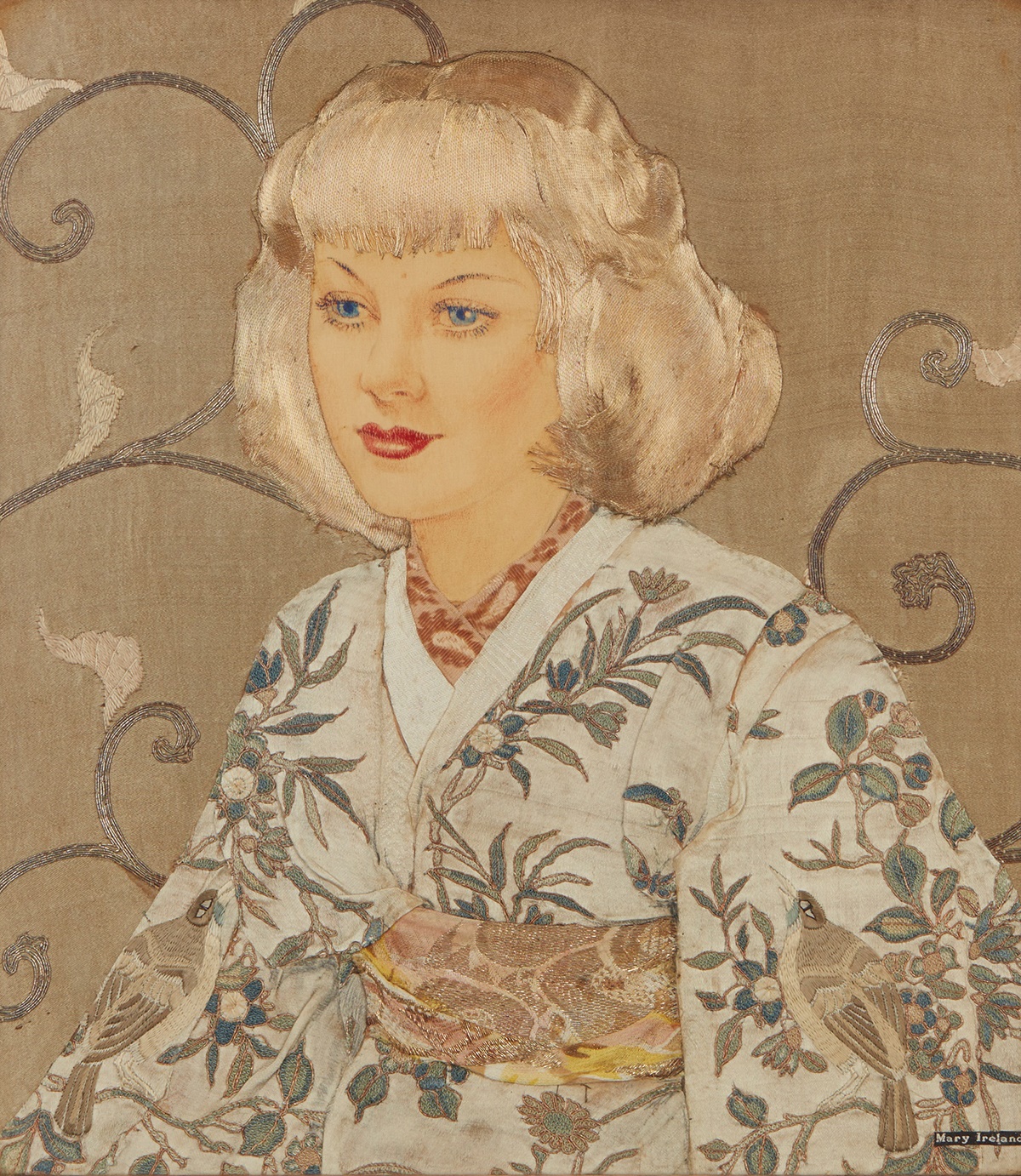 LOT 275 | MARY IRELAND (1891-C.1980) | ‘THE EMBROIDERED KIMONO’, DATED 1935 | 34cm x 24cm | £300 - £500 + fees